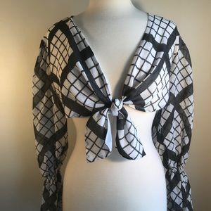 Vintage Saks Fifth Avenue Shrug, ILGWU Union Label, 1960s or 1970s, Plaid